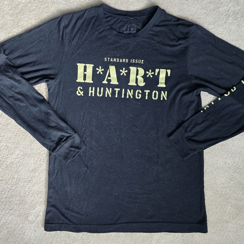 Hart & Huntington Long Sleeve Black T-shirt Men's Medium